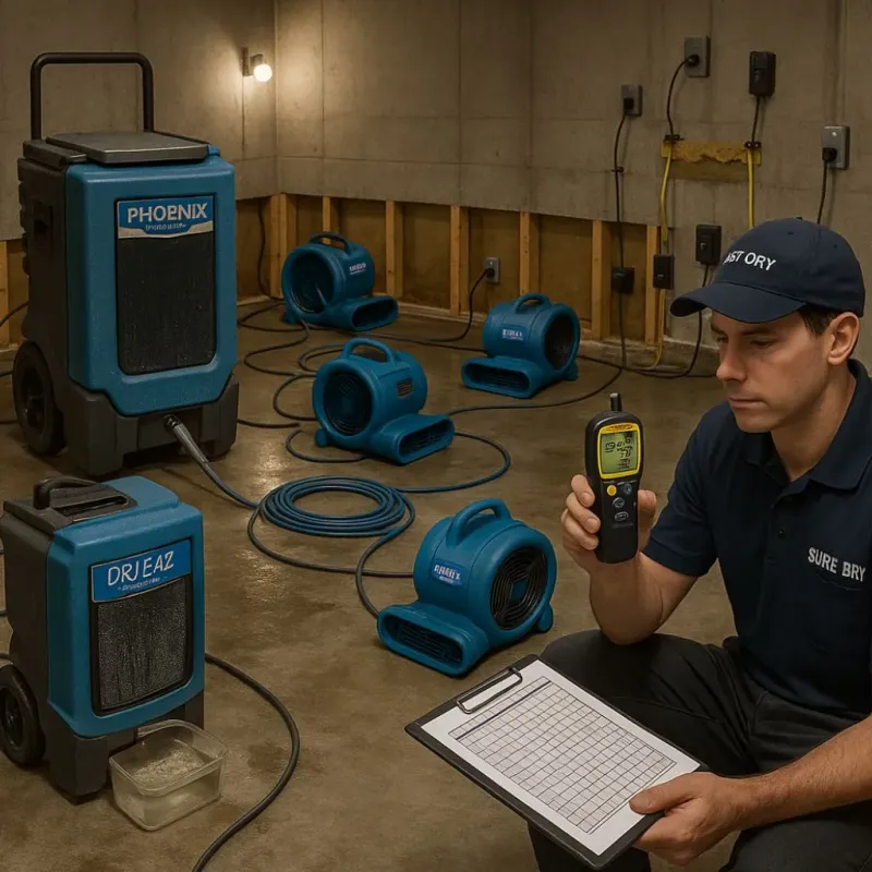 Structural Drying and Dehumidification process in Ellsworth, WI
